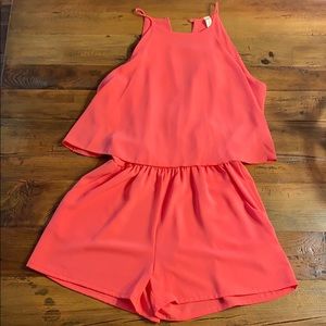 Pink coral medium romper